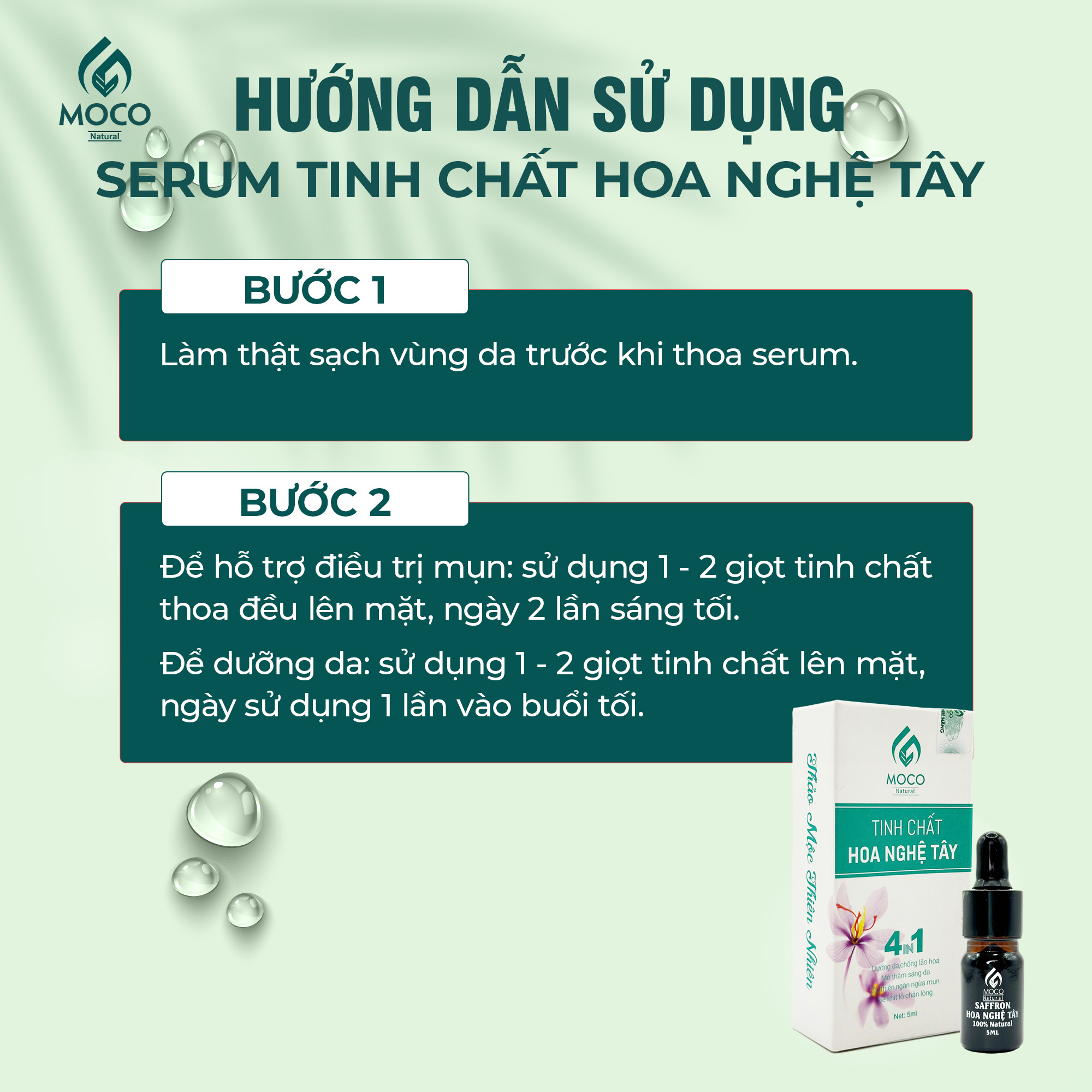 HDSD Serum Hoa Nghệ Tây